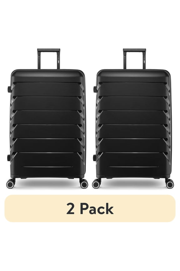 (2 pack) PUR by iFLY  28" Checked Hard Side Lightweight Expandable Luggage, Black