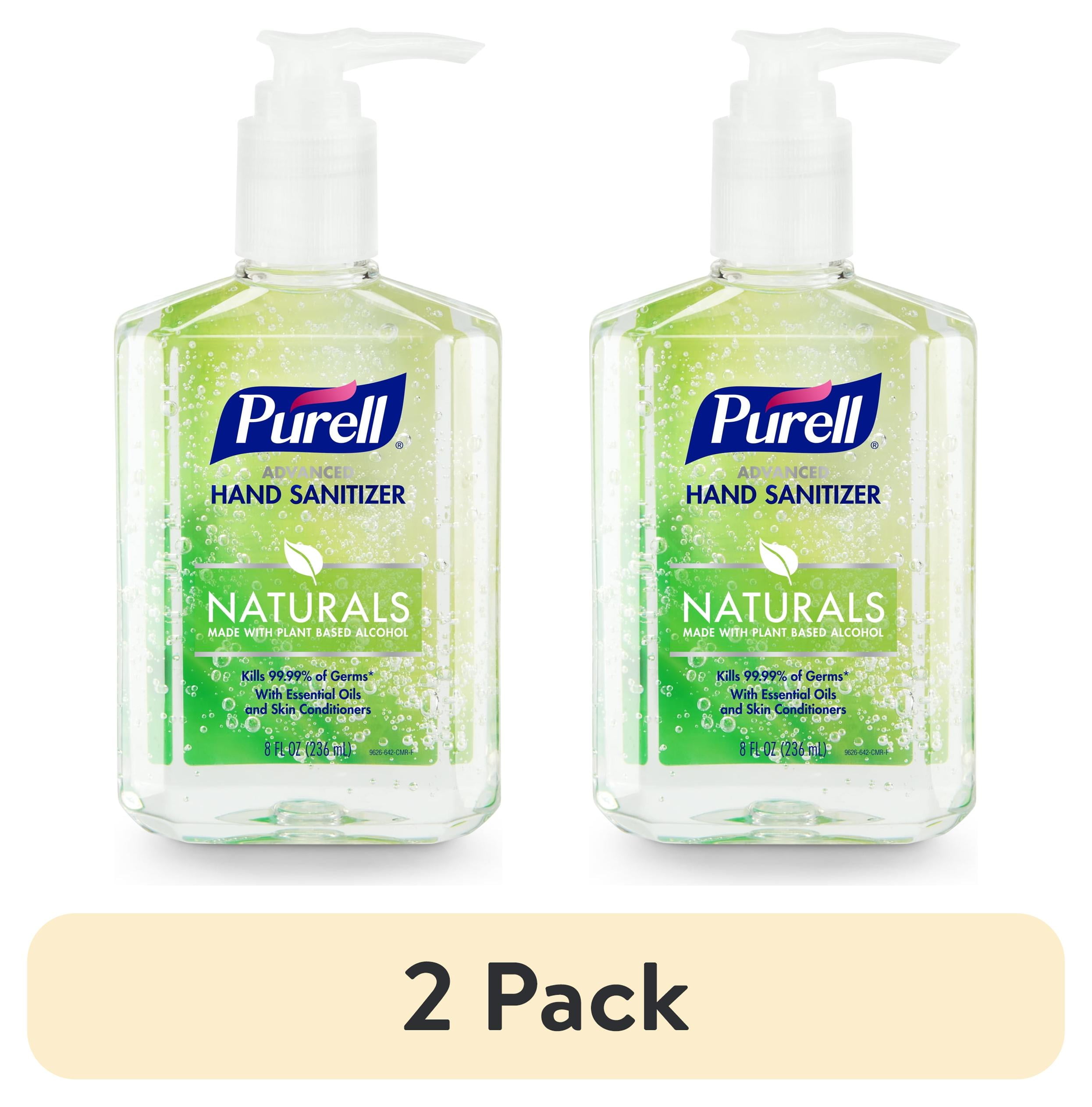 (2 pack) PURELL® Advanced Hand Sanitizer Naturals Gel with Plant Based Alcohol, Citrus Scent, 8 oz Pump Bottle (Adult)