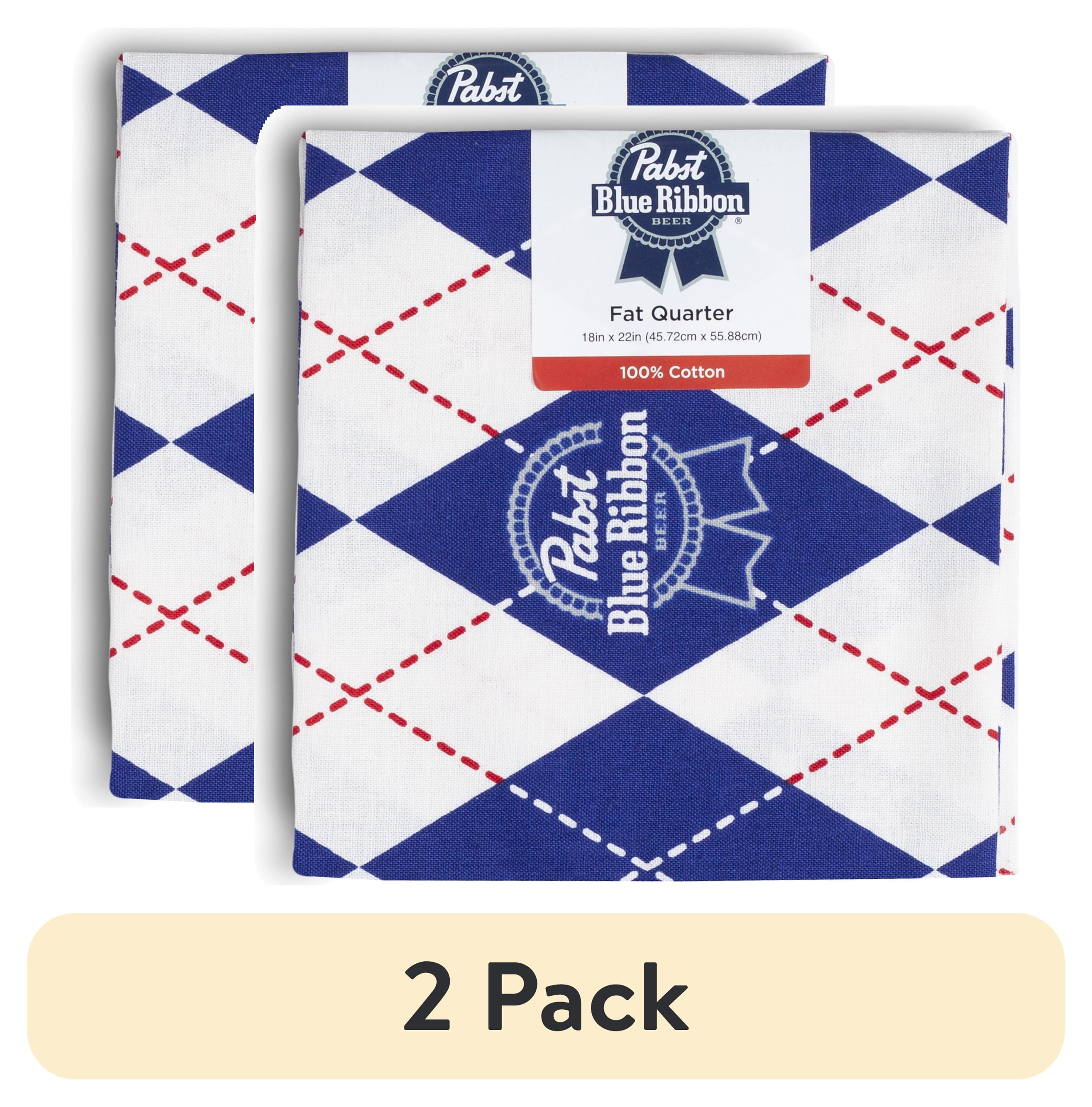 (2 pack) Pabst Blue Ribbon, Fat Quarter Sewing & Craft Fabric by the Quarter