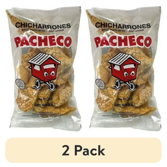 (2 pack) Pacheco Original Pork Rinds, 3 oz, Plastic Bag