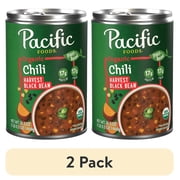 (2 pack) Pacific Foods Organic Harvest Black Bean Chili, Plant Based, 16.5 oz Can