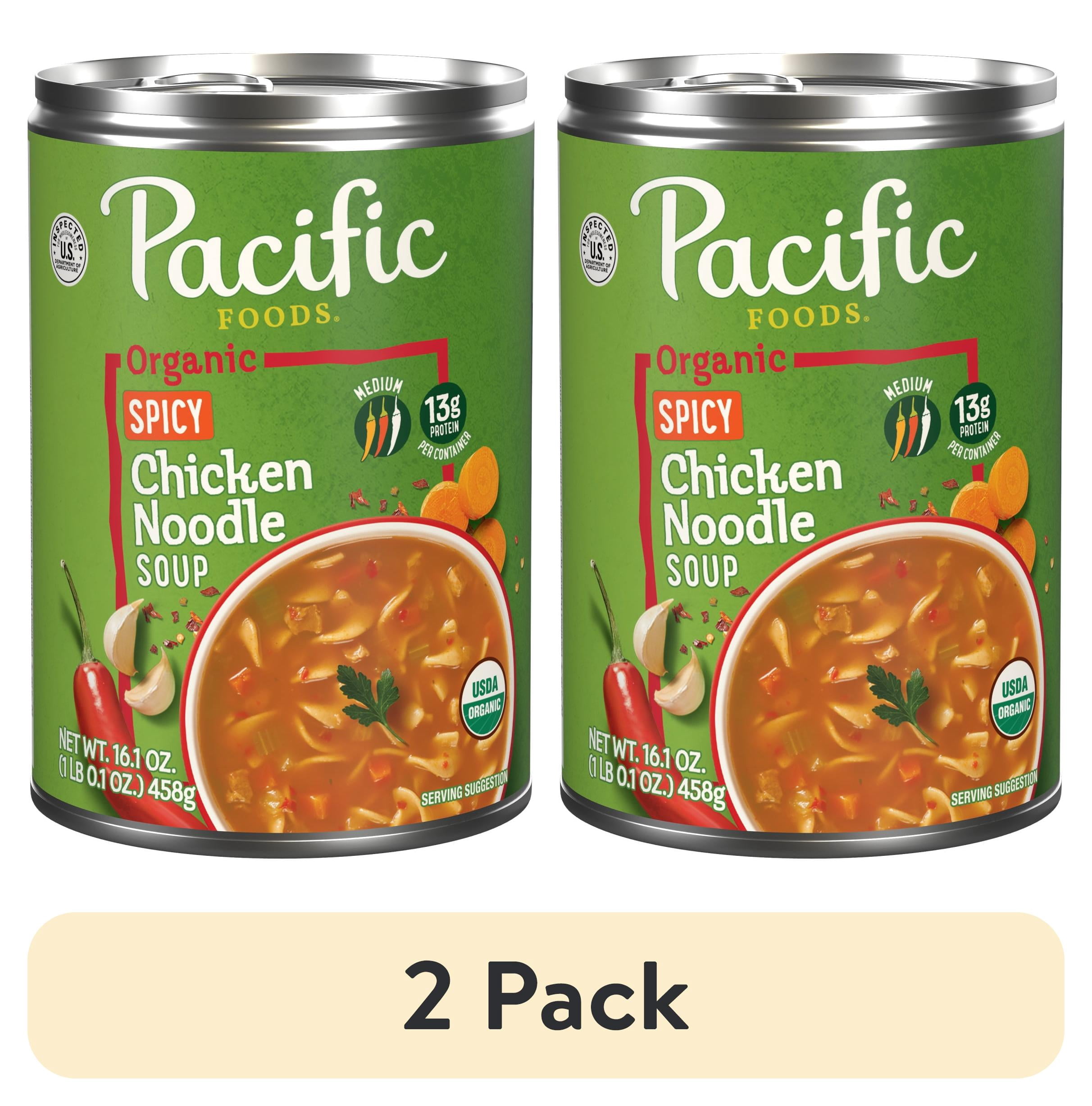 (2 pack) Pacific Foods Organic Spicy Chicken Noodle Soup, 16.1 oz Can