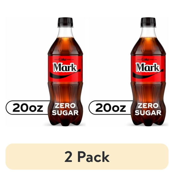 (2 pack) Pack of 2 - Coca-Cola Zero Sugar Soda Bottle 20 fl oz