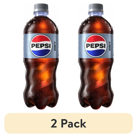 (2 pack) Pack of 2 - Diet Pepsi Cola Soda Bottle 20 fl oz
