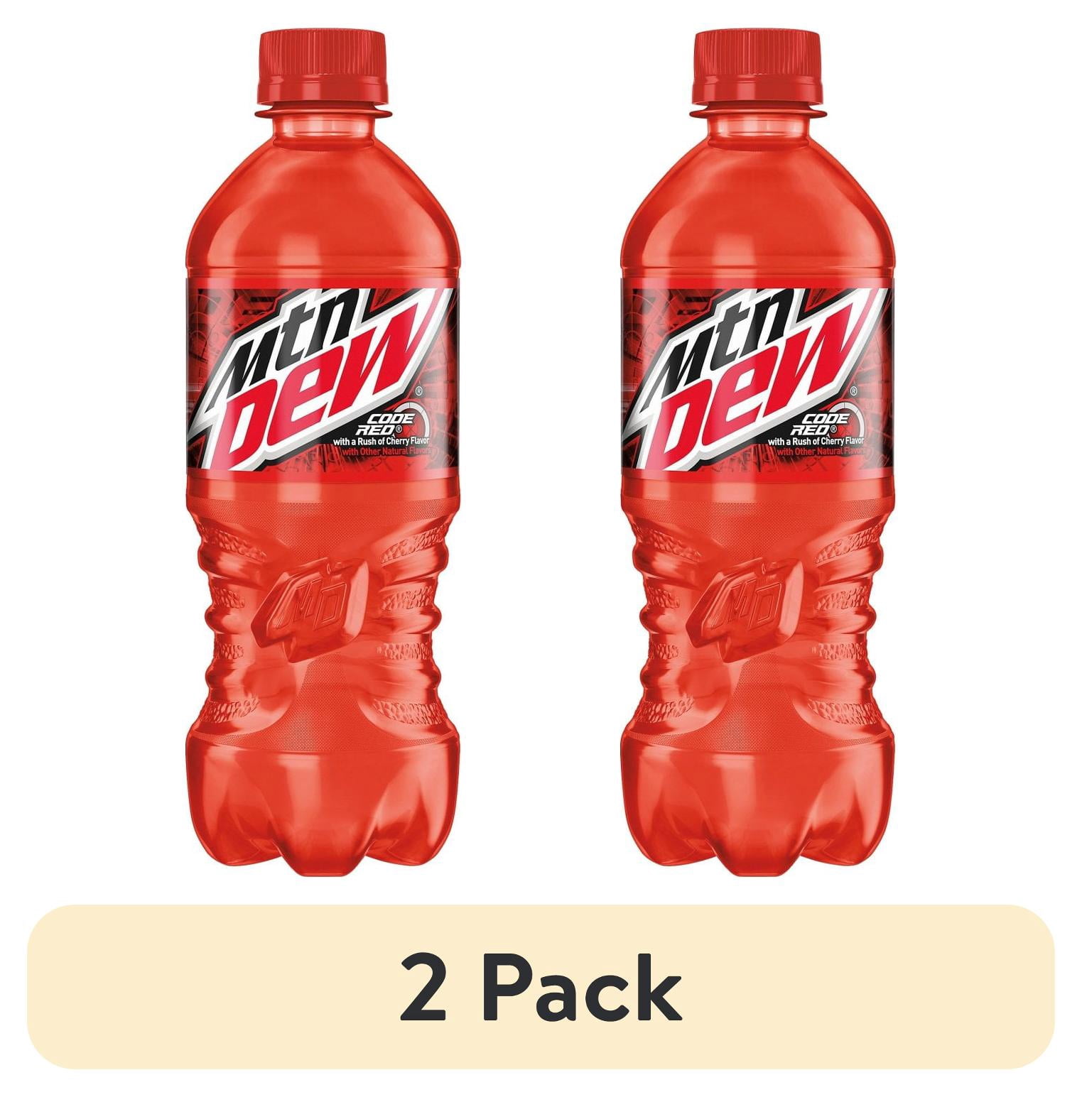 (2 pack) Pack of 2 Mountain Dew Code Red Cherry Flavor Soda, 20 oz ...