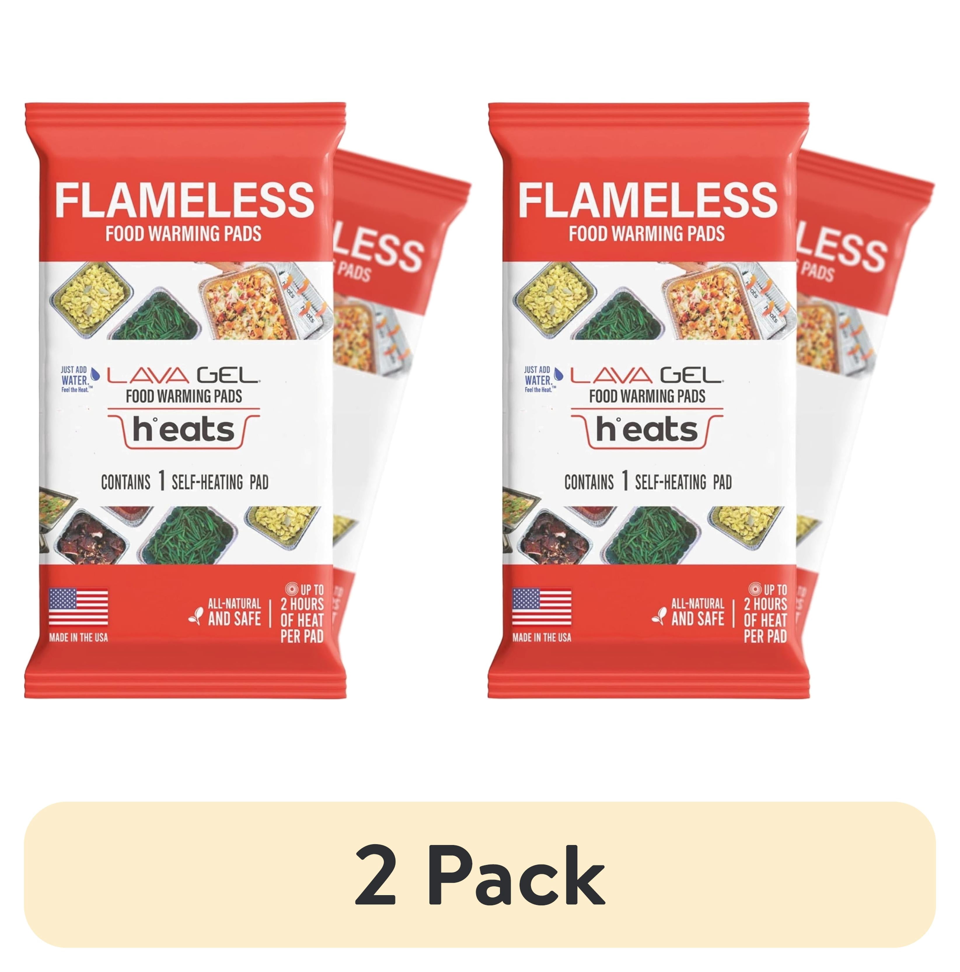 (2 pack) Lava Gel Flameless Food Warming Pads, Half Size 8.5 x 10", Portable Self-Heating Disposable Food Warmer, Pack of 2