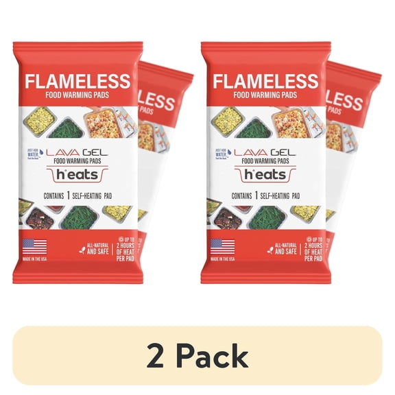 (2 pack) Lava Gel Flameless Food Warming Pads, Half Size 8.5 x 10", Portable Self-Heating Disposable Food Warmer, Pack of 2