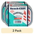 thumbnail image 1 of (2 pack) Beach Cliff Wild Caught Sardines in Soybean Oil, Gluten Free, 14g Protein Per Serving, Shelf Stable Tin Can, 3.75 oz (Pack of 3), 1 of 9