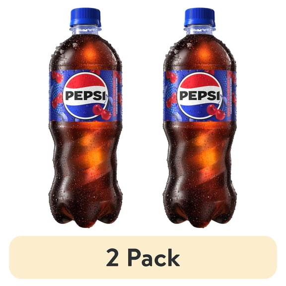 (2 pack) Pack of 4 Pepsi Cola Wild Cherry Soda Bottle, 20 fl oz (packaging may vary)