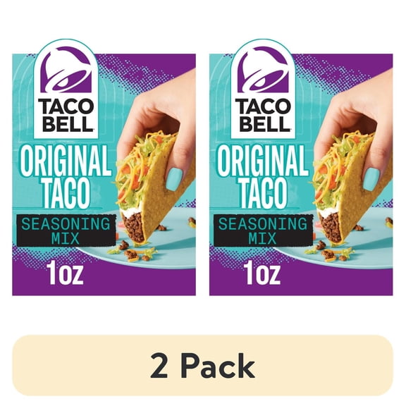 (2 pack) Pack of 4 Taco Bell Original Taco Seasoning Mix, 1 oz (packaging may vary)