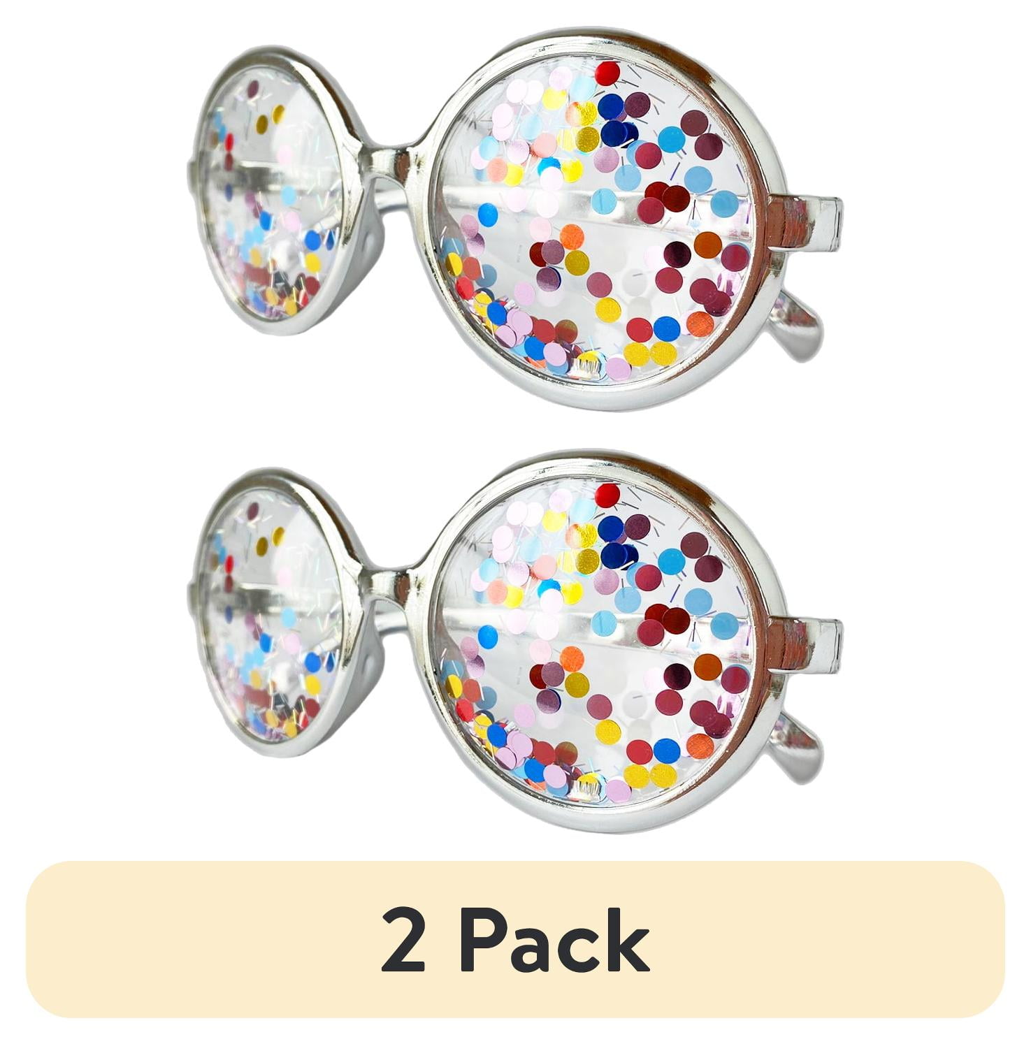 (2 pack) Multi-Color Glitter Shades, Novelty Fun-Glasses, Party Favors, Packed Party