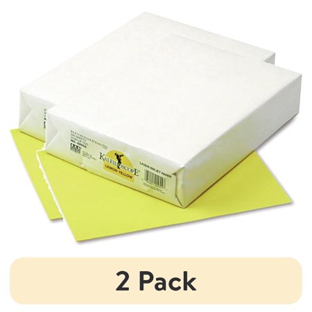 (2 pack) Kaleidoscope Multipurpose Colored Paper 24 lb Bond Weight 8.5 x 11 Lemon Yellow 500/Ream P102055