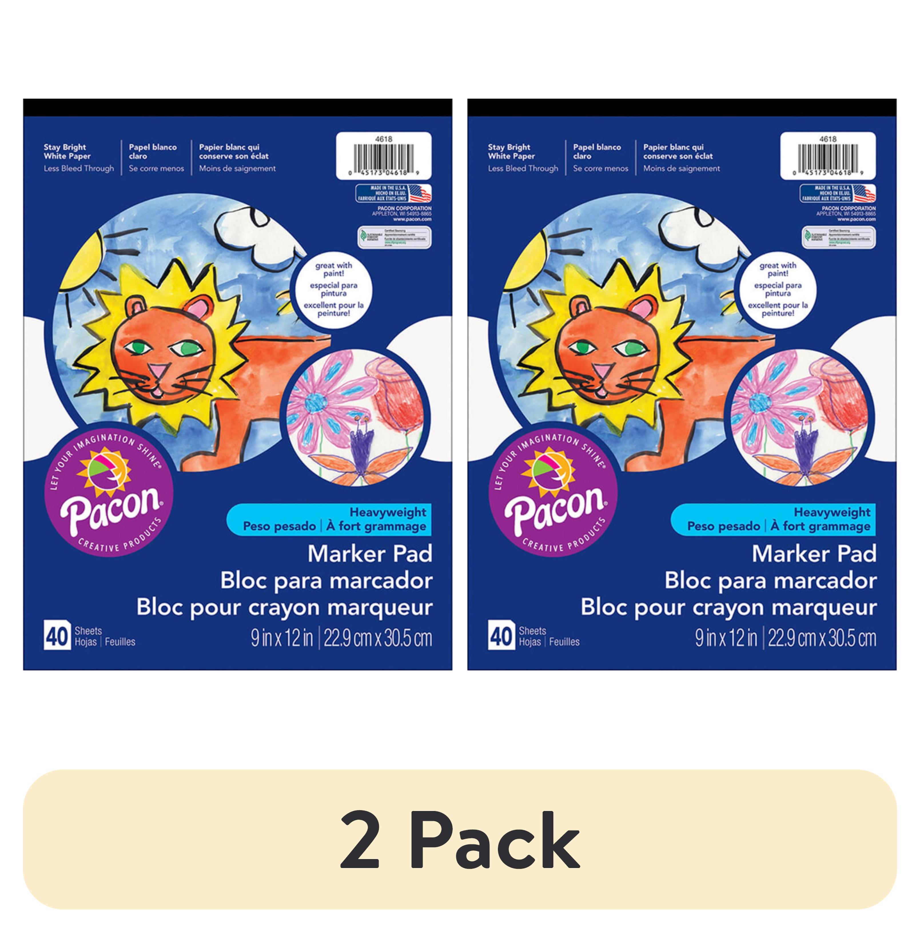 (2 pack) Pacon Art Street White Watercolor and Marker Pad 12" x 9" PAC4618
