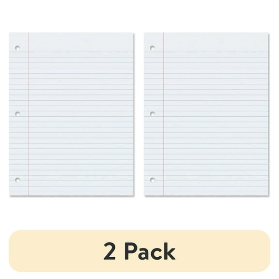 Pacon Wide Ruled Filler Paper 200 Sheets - Wide Ruled - 0.38" Ruled Red Margin - 3 Hole(s) - 8" x 10 1/2" - White Paper - Smooth, Punched - 200 / Pack