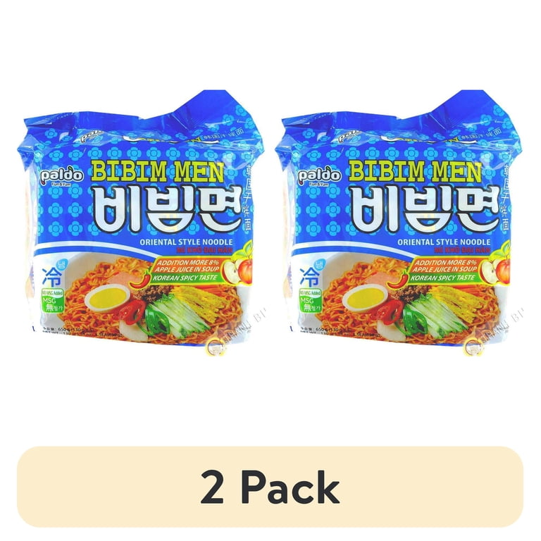 2 pack) Paldo Bibim Men Korean Spicy Oriental Style Noodle, 4.58