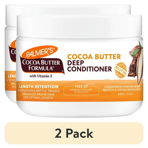 (2 pack) Palmer's Cocoa Butter & Biotin Length Retention Deep Conditioner 12 oz Jar