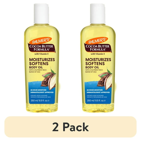 (2 pack) Palmer's Cocoa Butter Formula Body Oil with Vitamin E: Instant Hydration and Radiant Glow, 8.5 fl oz