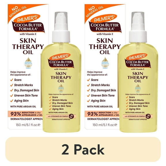 (2 pack) Palmer's Cocoa Butter Formula Skin Therapy Oil for Dry Skin, 5.1 fl. oz.