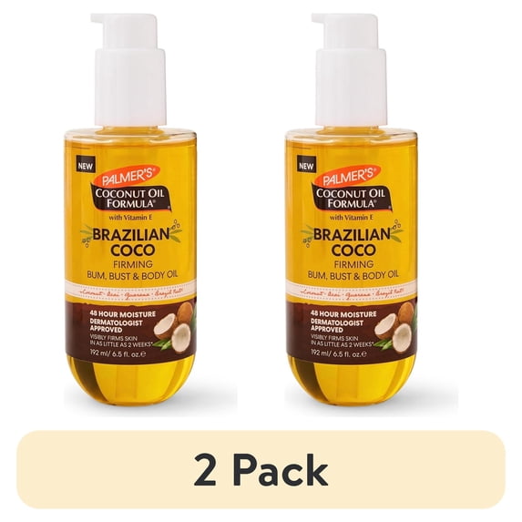 (2 pack) Palmer's Coconut Oil Brazilian Coco Firming Body Oil, 6.5 fl oz