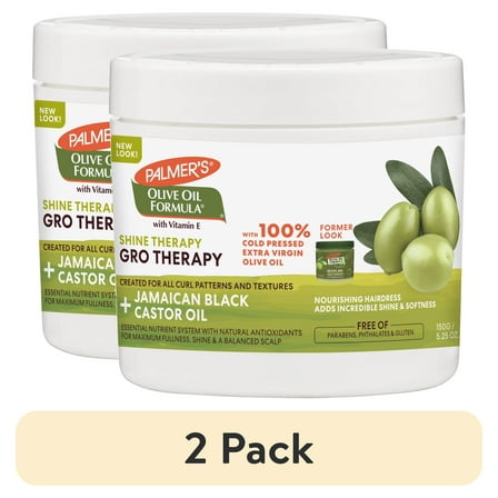 (2 pack) Palmer's Olive Oil Formula Shine Therapy Gro Therapy Hairdress, 5.25 oz.