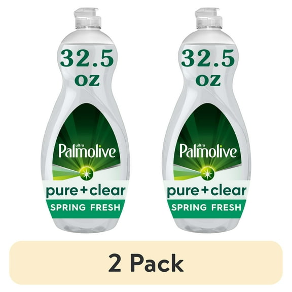 (2 pack) Palmolive Ultra Pure + Clear Liquid Dish Soap, Spring Fresh Scent, 32.5 Fluid Ounce Bottle