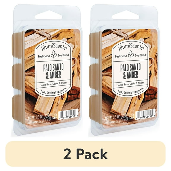 (2 pack) Palo & Santo Wax Melts, IllumiScents, Highly Fragrant Soy Blend, 2.5 oz (1-Pack)