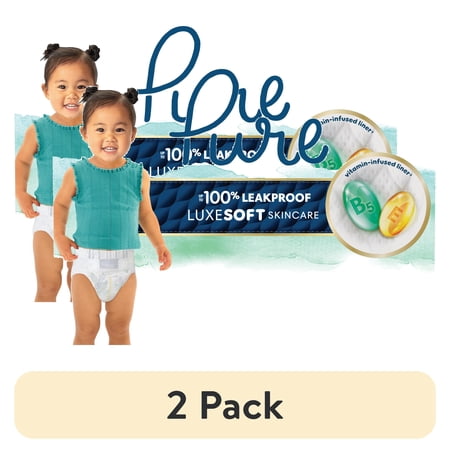 (2 pack) Pampers Pure Baby Diapers Size 5, 48 Count (Select for More Options)