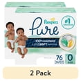thumbnail image 1 of (2 pack) Pampers Pure Baby Diapers Size Newborn, 76 Count (Select for More Options), 1 of 12