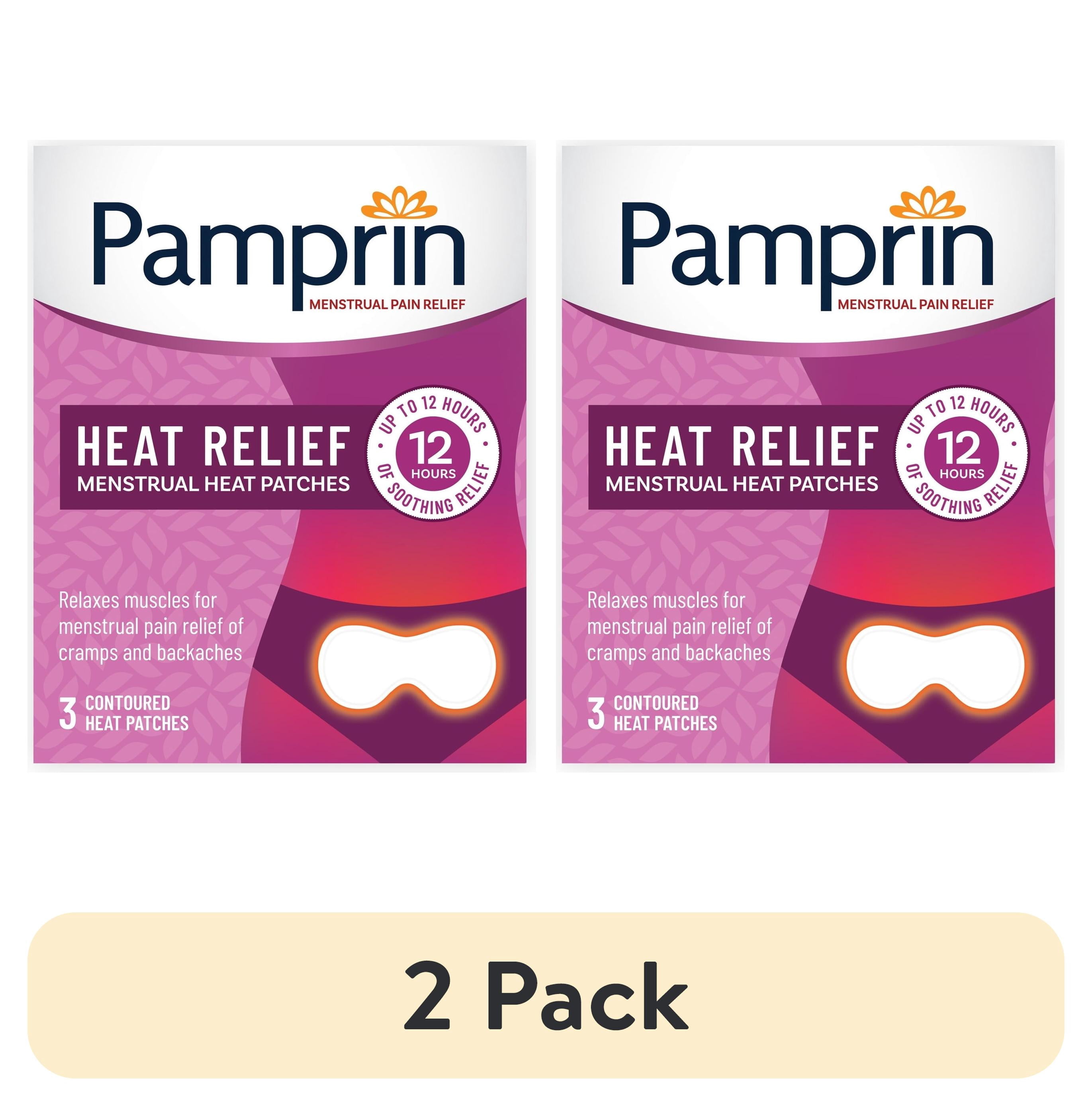 (2 pack) Pamprin Heat Relief Air-Activated Menstrual Pain Patches, 3 Ct