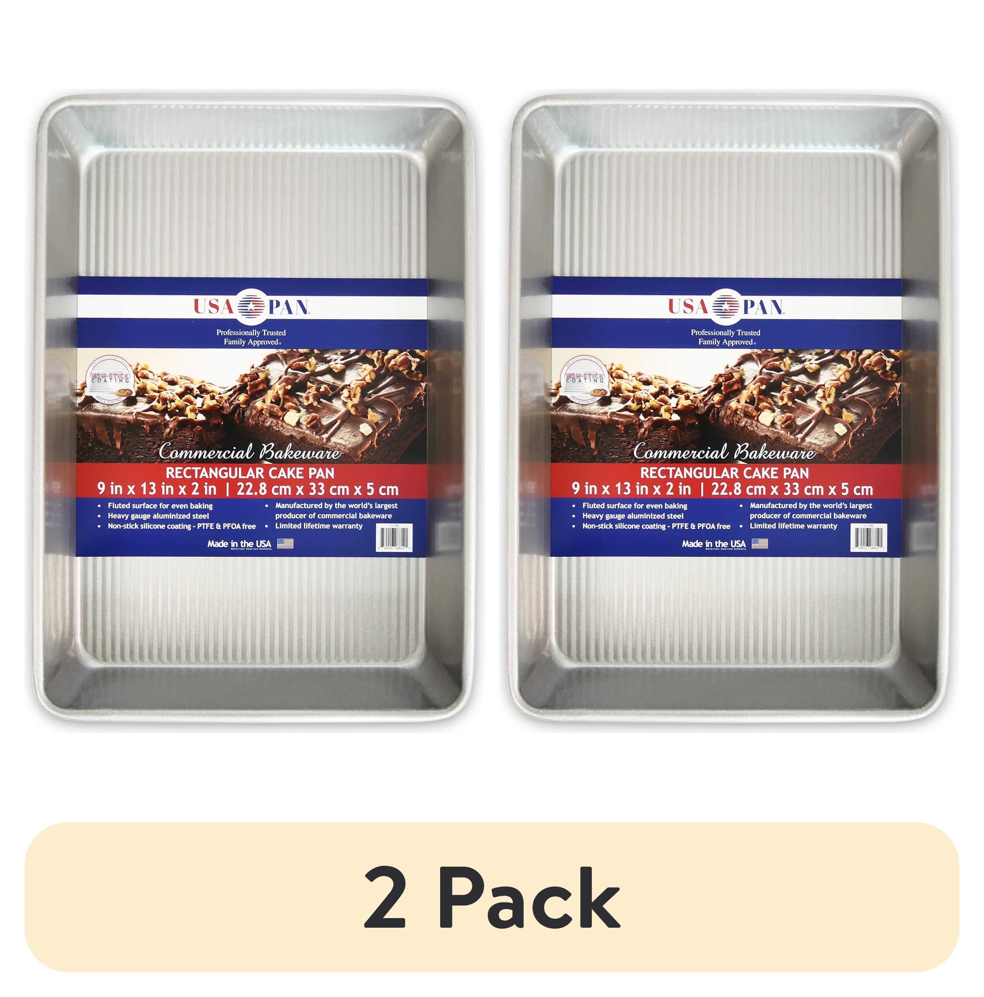 (2 pack) Pan Bakeware Seamless Nonstick 9 Inch x 13 Inch Cake Pan, Aluminized Steel