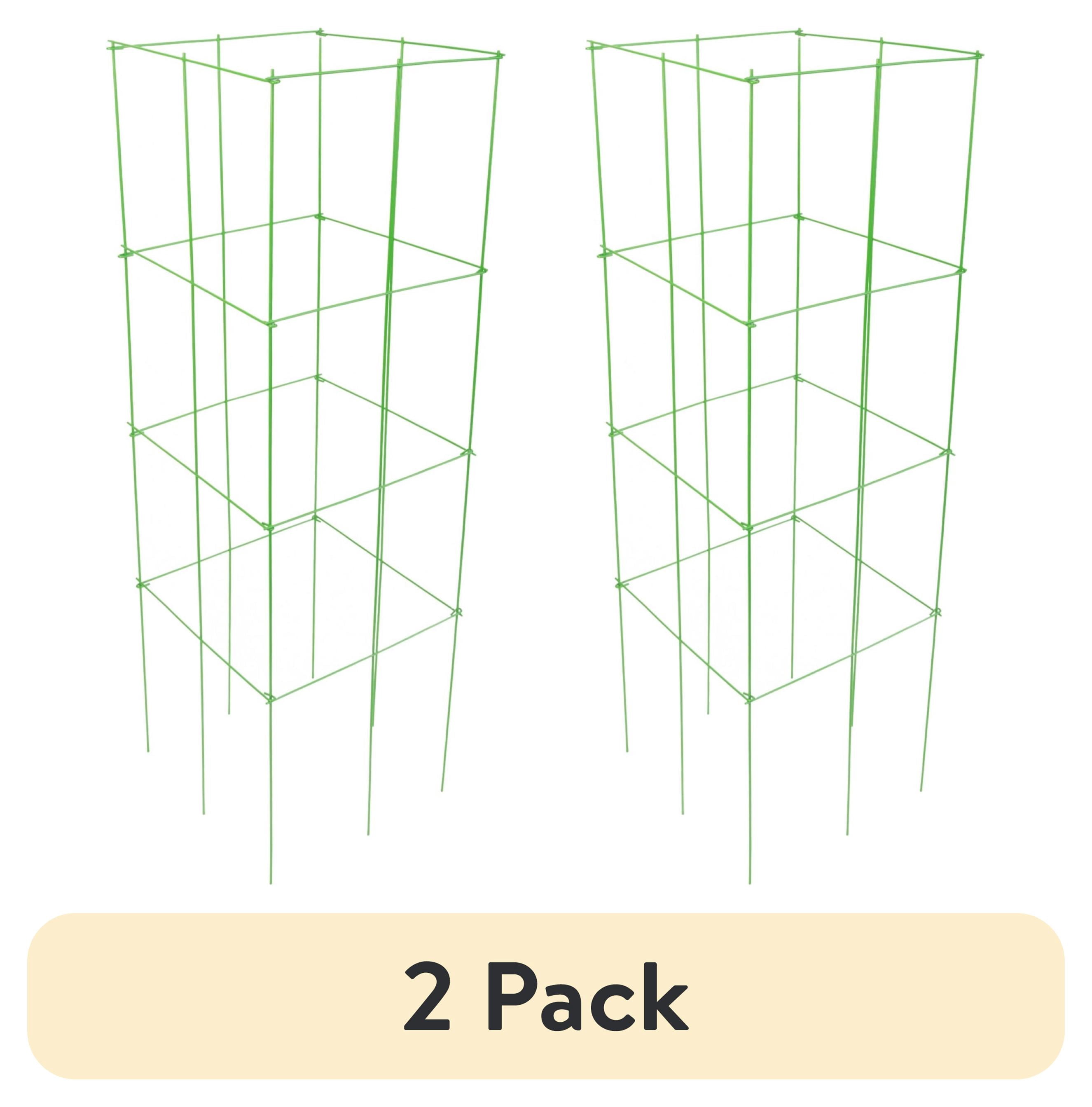 (2 pack) Panacea 47-in 4-Panel Heavy Duty Powder Coated Steel Tomato Tower Light Green Plant Cage