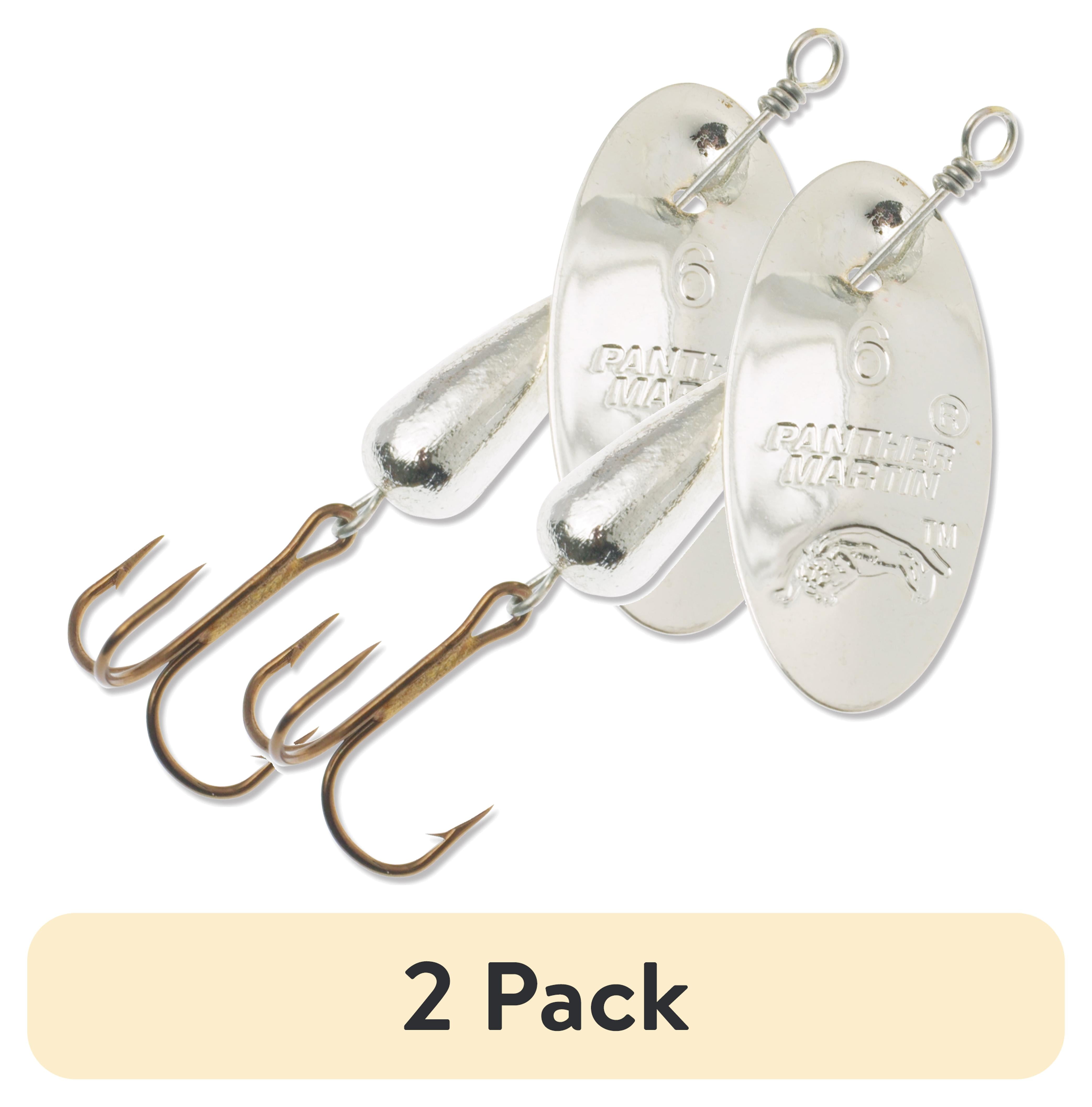 (2 pack) Panther Martin PMAS_2 Classic Patterns Fishing Teardrop Spinner Lure - All Silver - 2 (1/16 oz)
