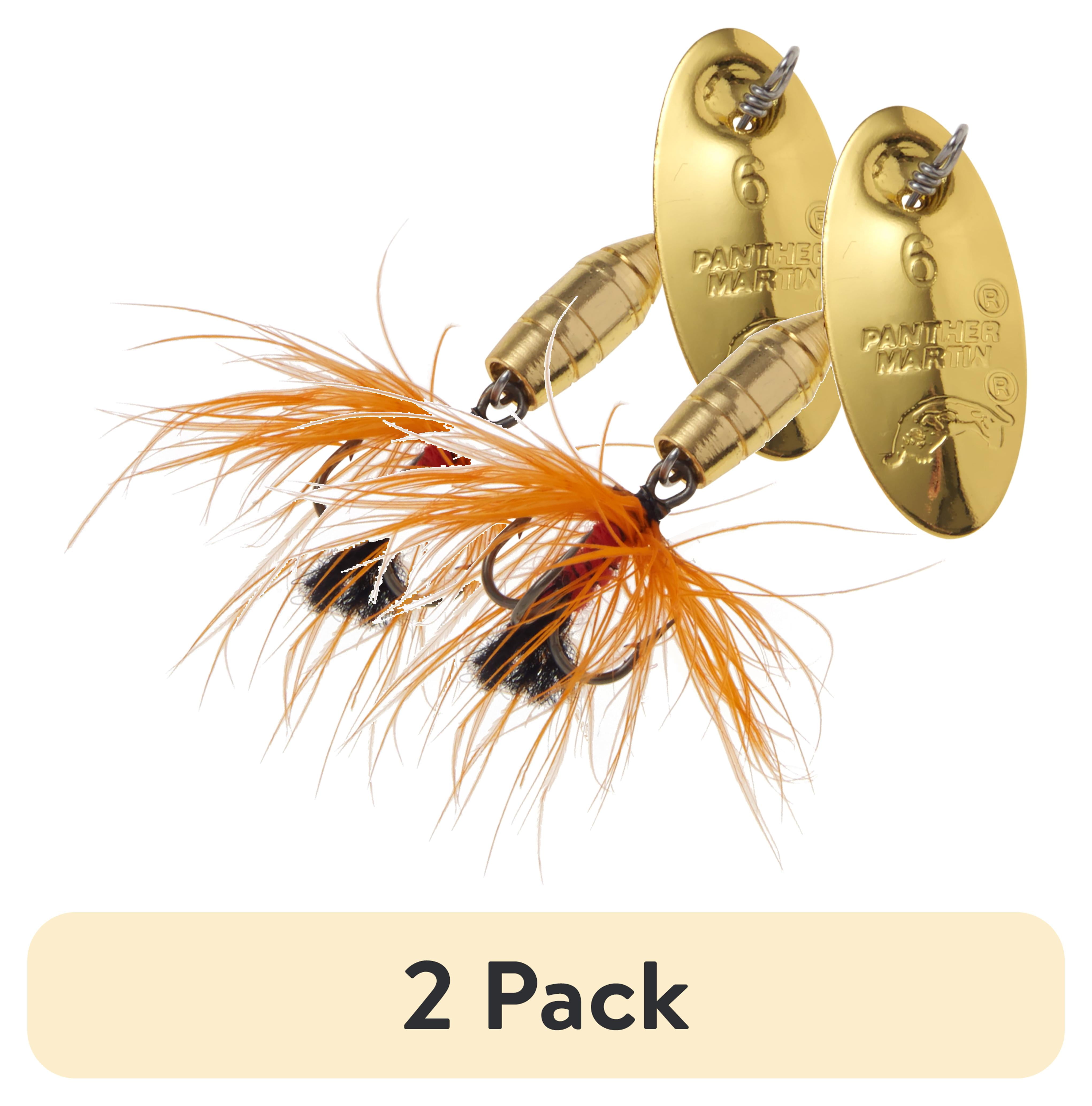 (2 pack) Panther Martin PMF_2_GO Deluxe Dressed Fly Spinning Fishing Lure - Gold/Orange - 2 (1/16 Oz)