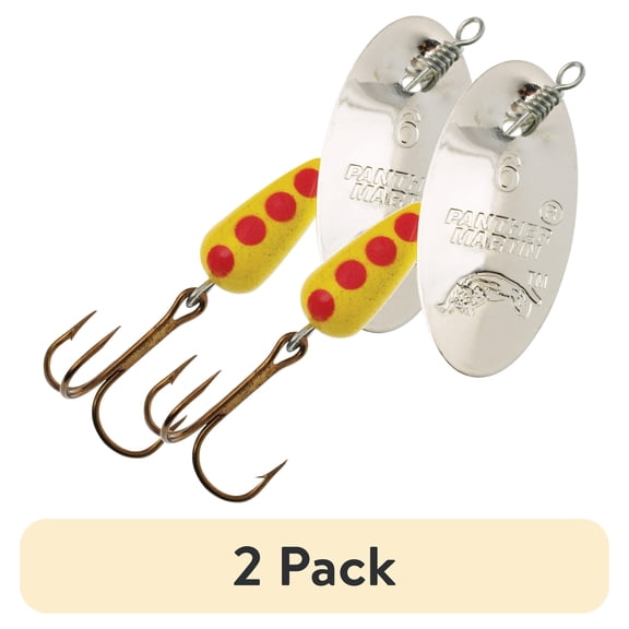 (2 pack) Panther Martin PMR_2_S Classic Regular Teardrop Spinners Fishing Lure - Silver - 2 (1/16 oz)