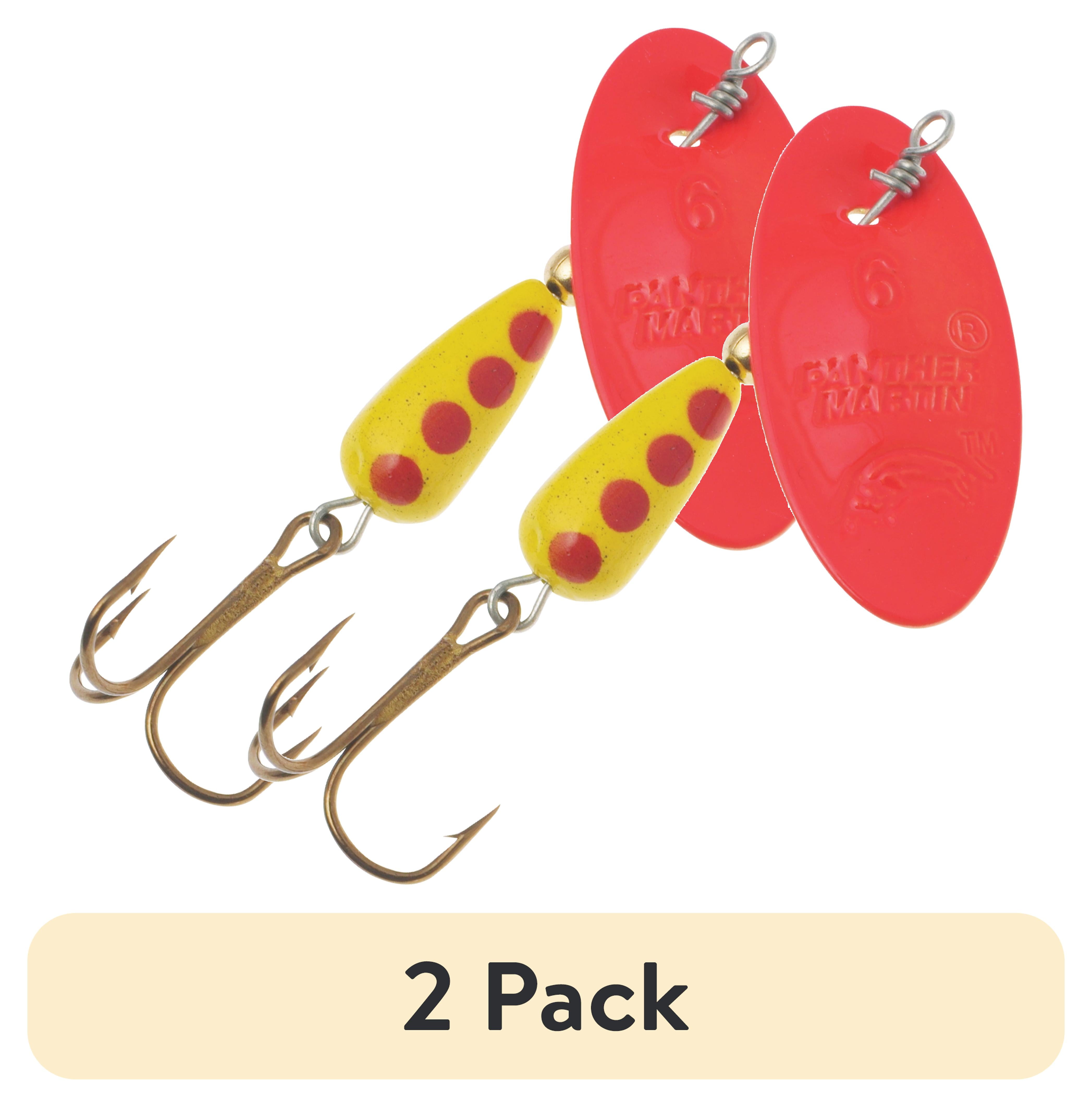 (2 pack) Panther Martin PMRFL_4 Classic Patterns Fishing Teardrop Spinner Lure - Fluorescent - 4 (1/8 oz)