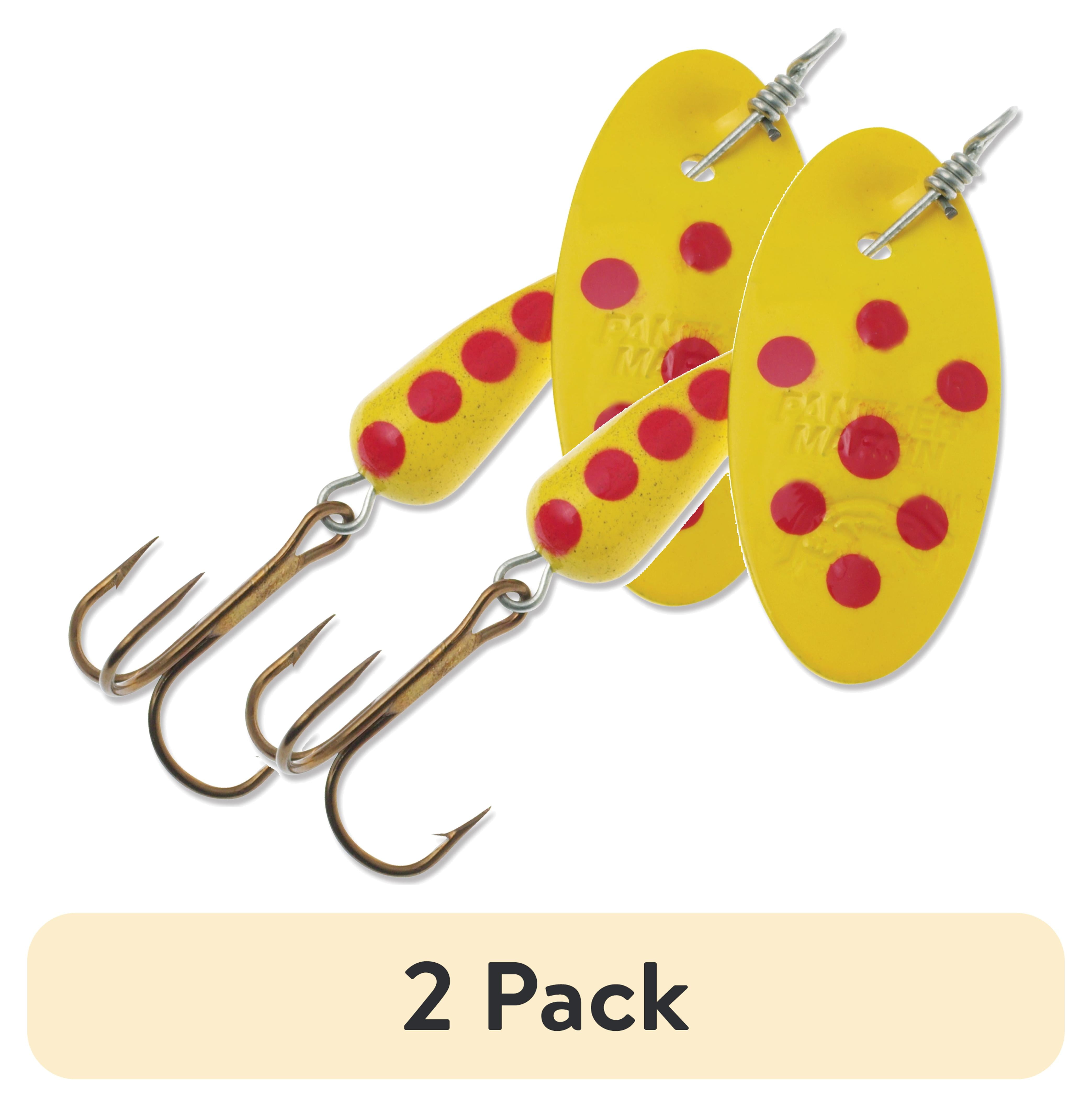 (2 pack) Panther Martin PMSP_6_Y Spotted Teardrop Spinners Fishing Lure - Yellow - 6 (1/4 oz)