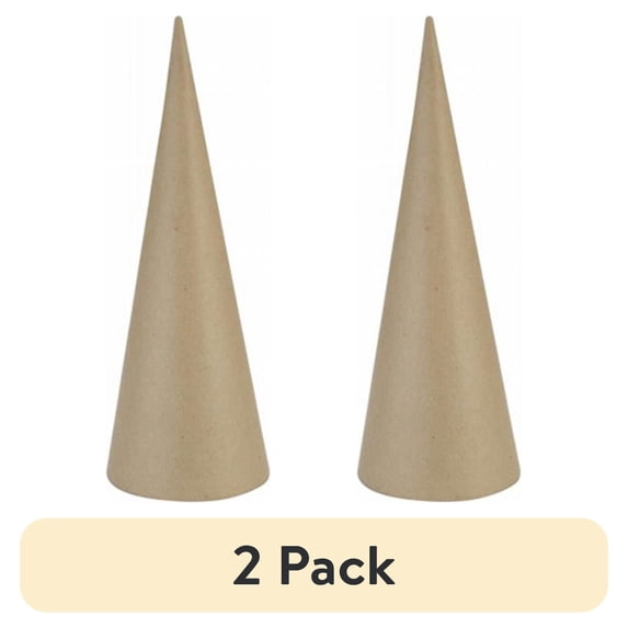 (2 pack) Paper Mache Open Bottom Cone 13.75"X5"-