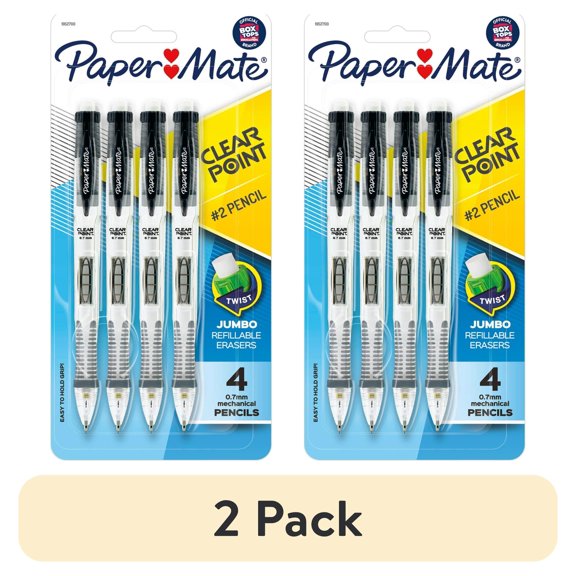 (2 pack) Paper Mate Clearpoint Mechanical Pencils, 0.7mm, #2 Lead, 4 Count