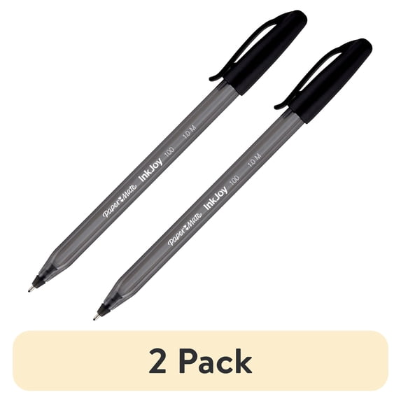 (2 pack) Paper Mate InkJoy 100 Ballpoint Pen Stick Medium Black Dozen 17831511951257