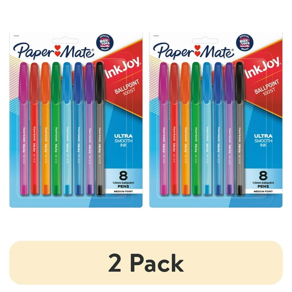 Paper Mate InkJoy 100ST Ballpoint Pens, Medium Point, Assorted, 8 Pack