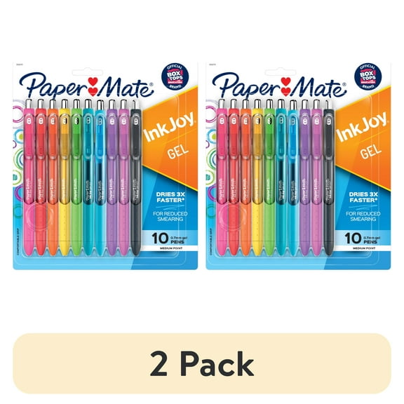 (2 pack) Paper Mate InkJoy Gel Pens, Medium Point (0.7 mm), Assorted Colors, 10 Count