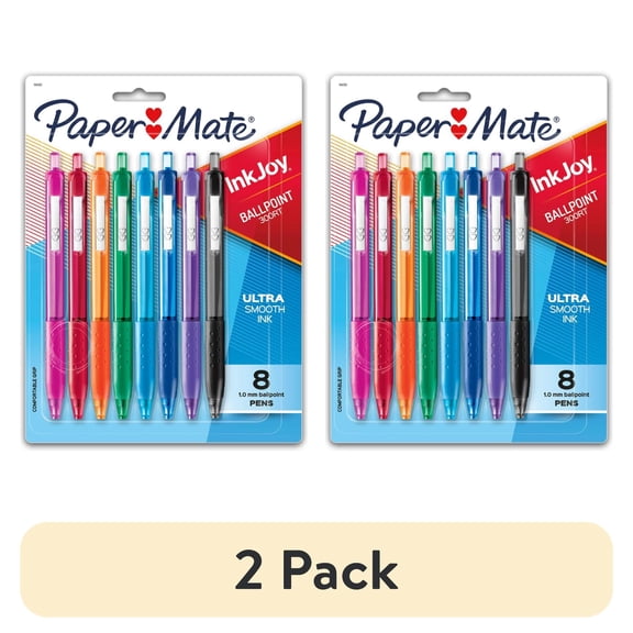 Paper Mate InkJoy Retractable Ballpoint Pen, 1.0 mm, Assorted Colors, 8 Count