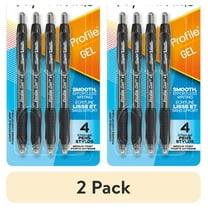 (2 pack) Paper Mate Profile Retractable Gel Pens, 0.7 mm, Black, 4 Count