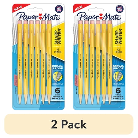 (2 pack) Paper Mate SharpWriter Mechanical Pencils 0.7 mm, 6-Count