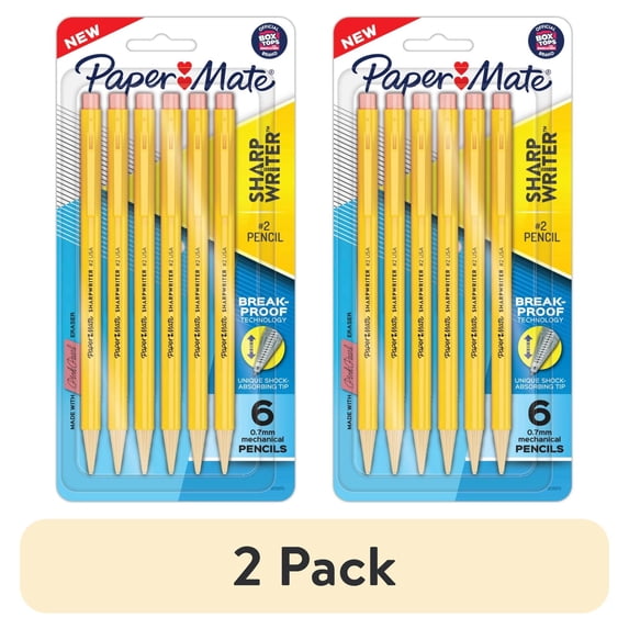 Sharpwriter Assorted (2 pack) Paper Mate SharpWriter Mechanical Pencils 0.7 mm, 6 CT ...