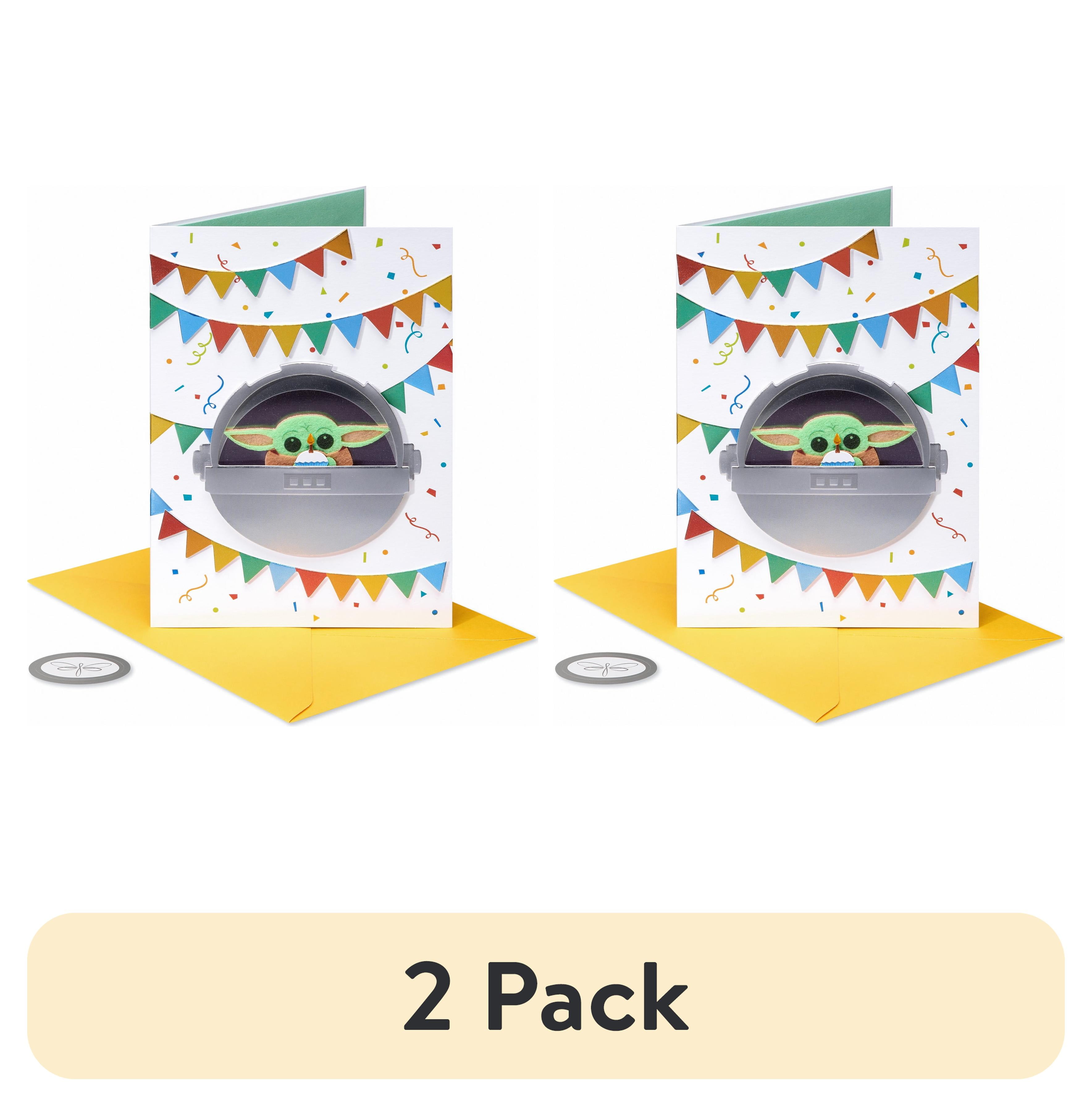 (2 pack) Papersong Premium Star Wars Yoda Birthday Card (May the Force Be With You)
