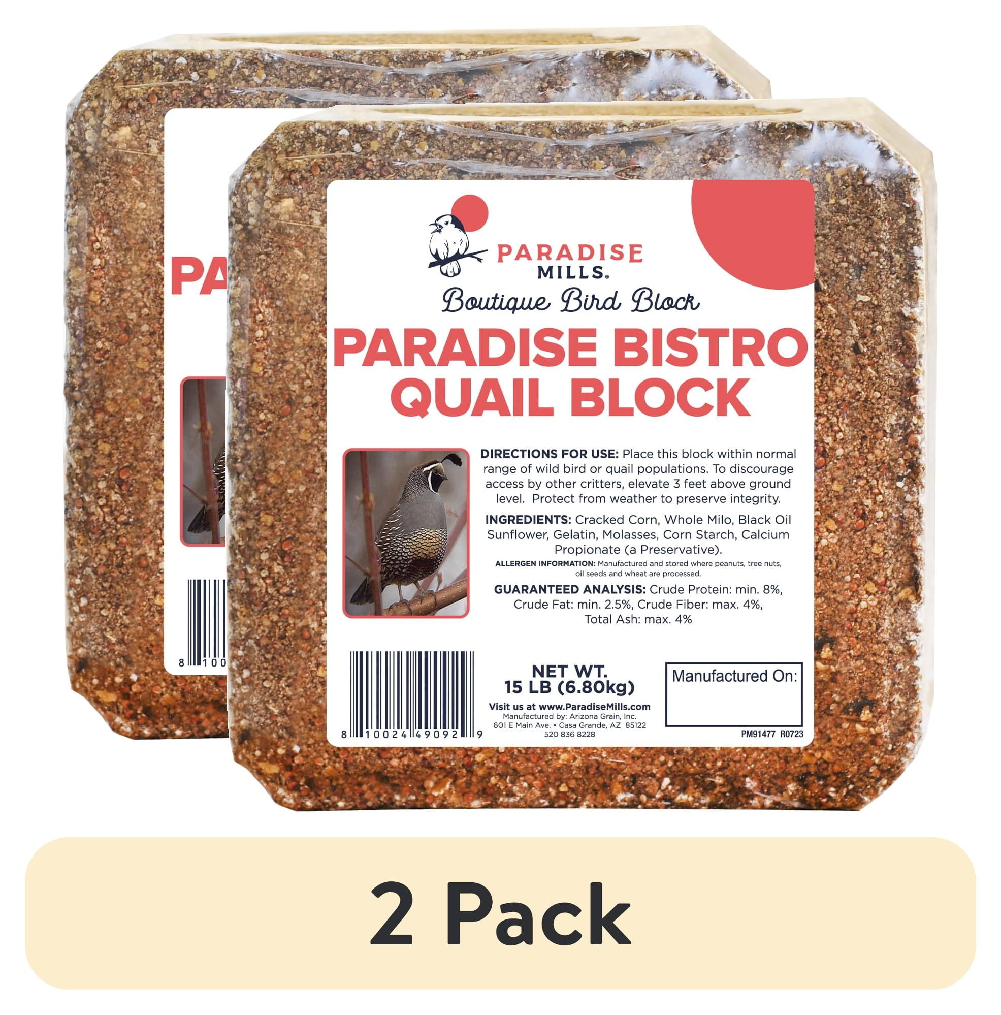 (2 pack) Paradise Mills Quail Bird Food Block, 15 lb, Each, New ...