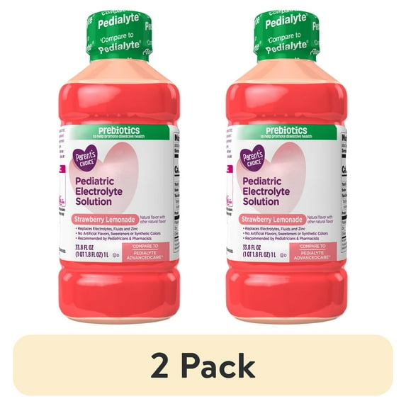 (2 pack) Parent's Choice Advantage Care Electrolyte Solution, Strawberry Lemonade, 33.8 fl oz