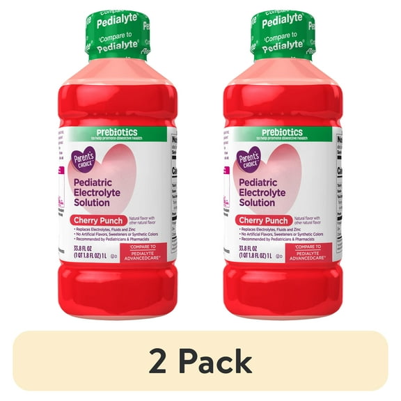 (2 pack) Parent's Choice Advantage Care Electrolyte Solution, Cherry Punch, 33.8 fl oz