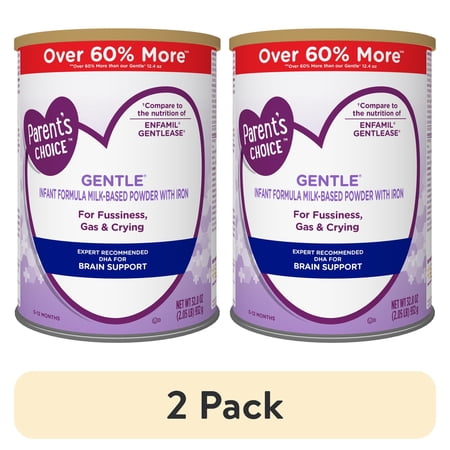 (2 pack) Parent's Choice Gentle Infant Formula Powder with Iron; for Fussiness, Gas and Crying, 32.8 oz